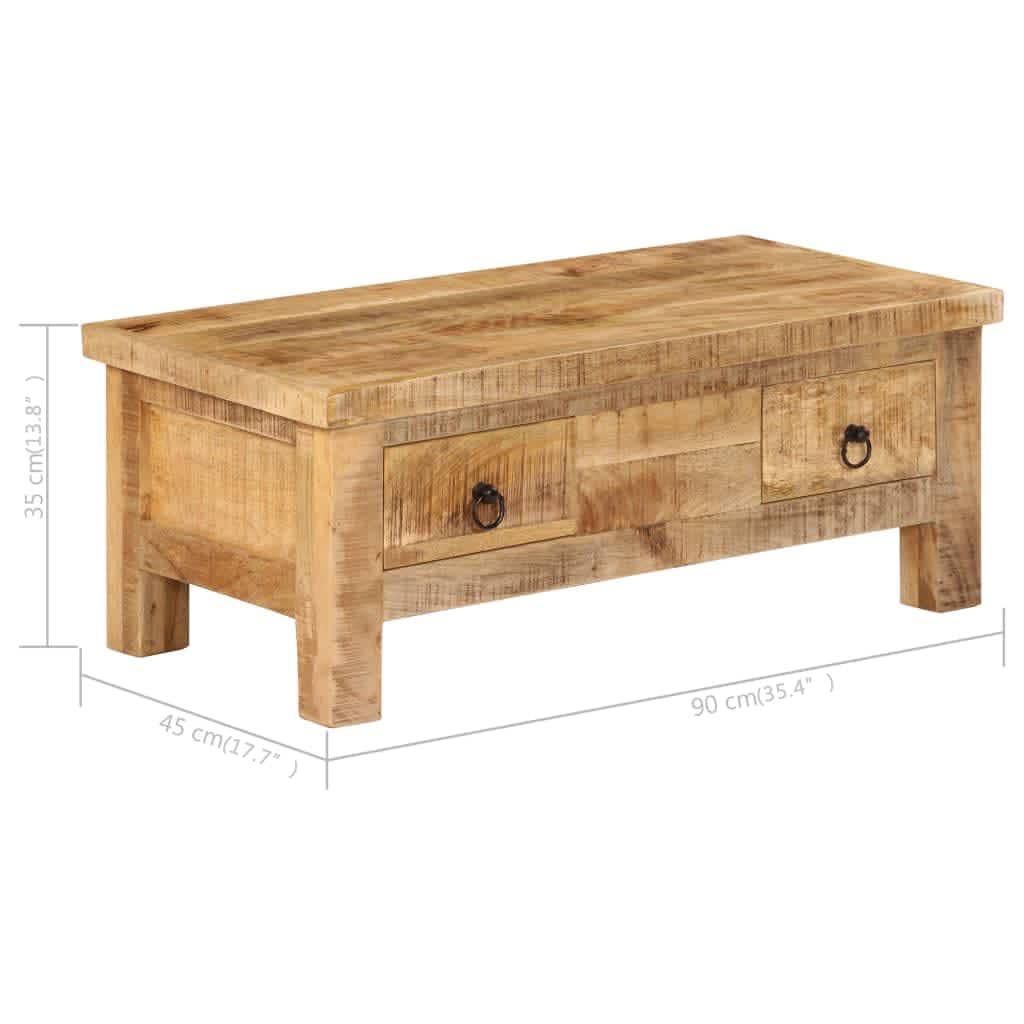 Table basse 90x45x35 cm Bois de manguier massif - XIOS