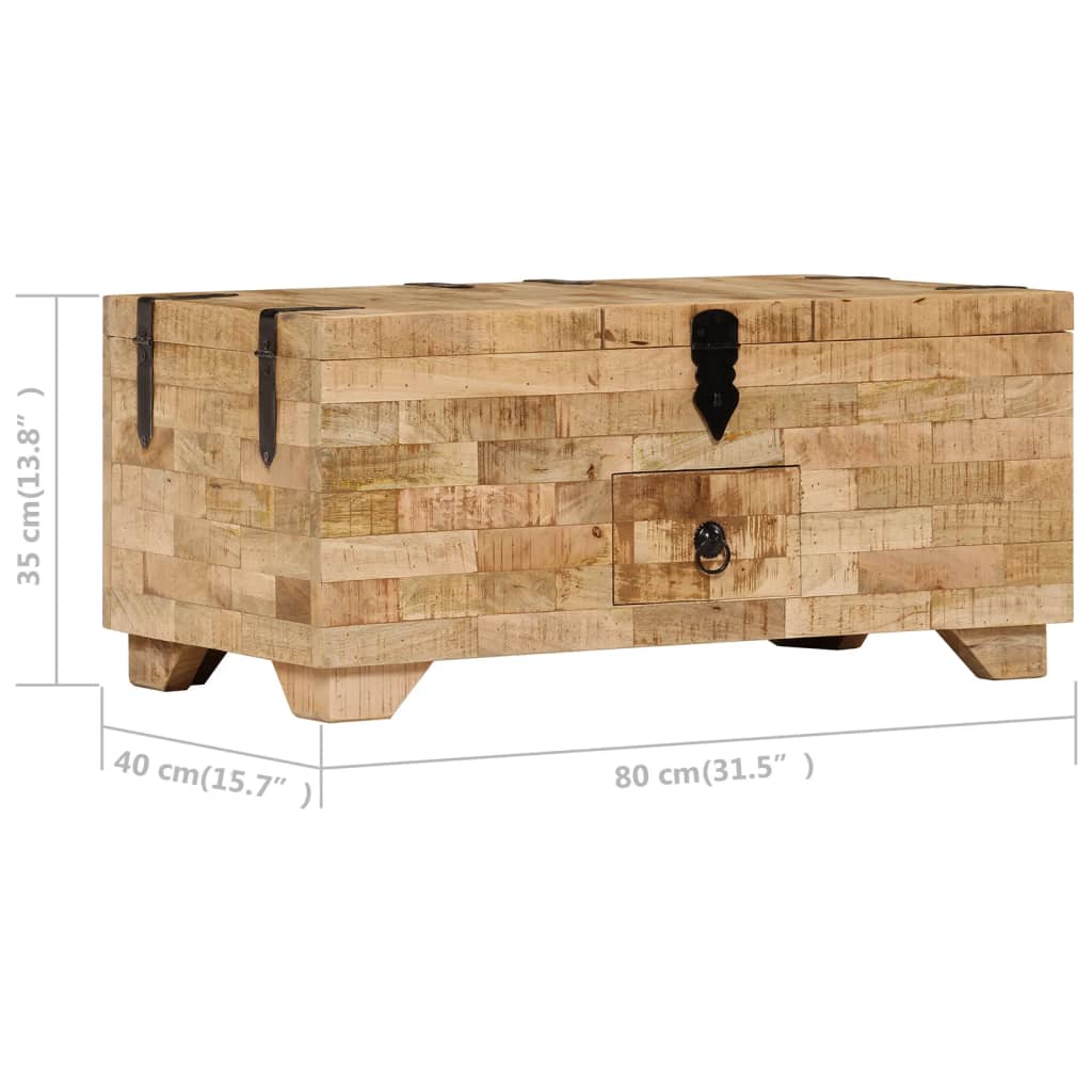 Table basse Bois de manguier massif 80x40x35 cm - XIOS