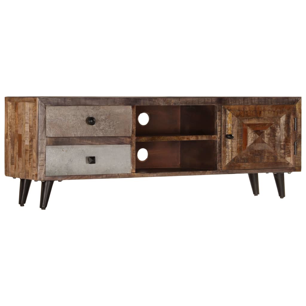 Meuble TV 118x30x40 cm Bois de manguier massif - XIOS