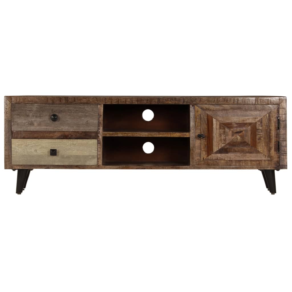 Meuble TV 118x30x40 cm Bois de manguier massif - XIOS
