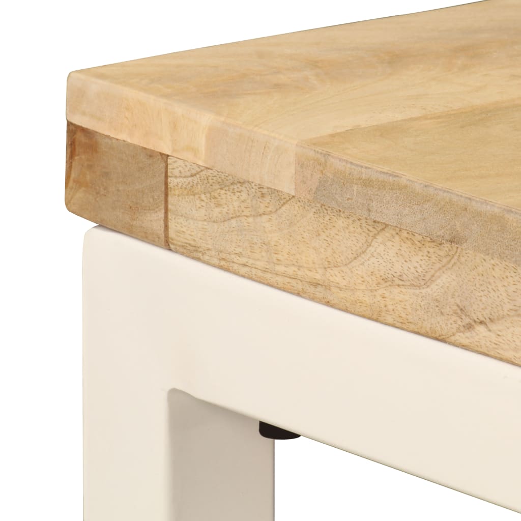 Table à manger 115x55x76 cm Bois de manguier massif et acier - XIOS
