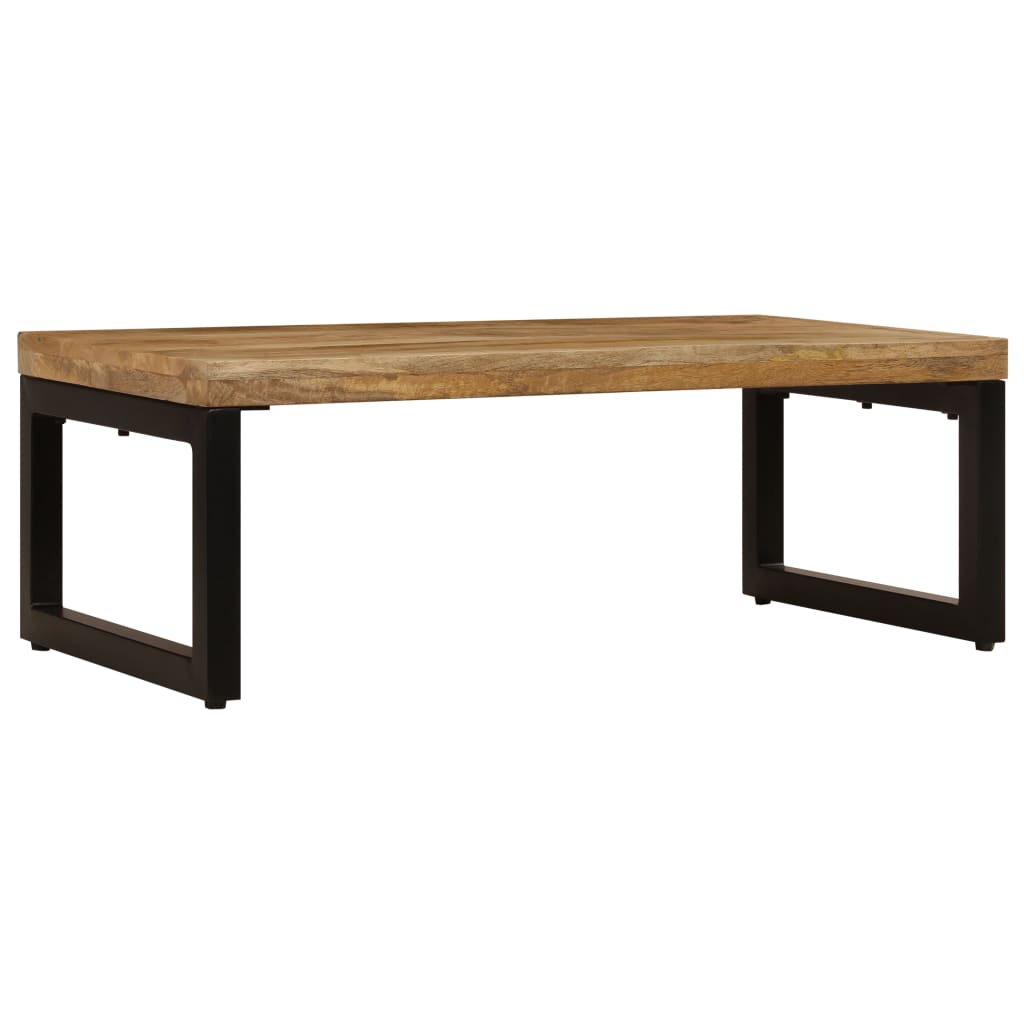Table basse 100x50x35 cm Bois de manguier solide et acier - XIOS