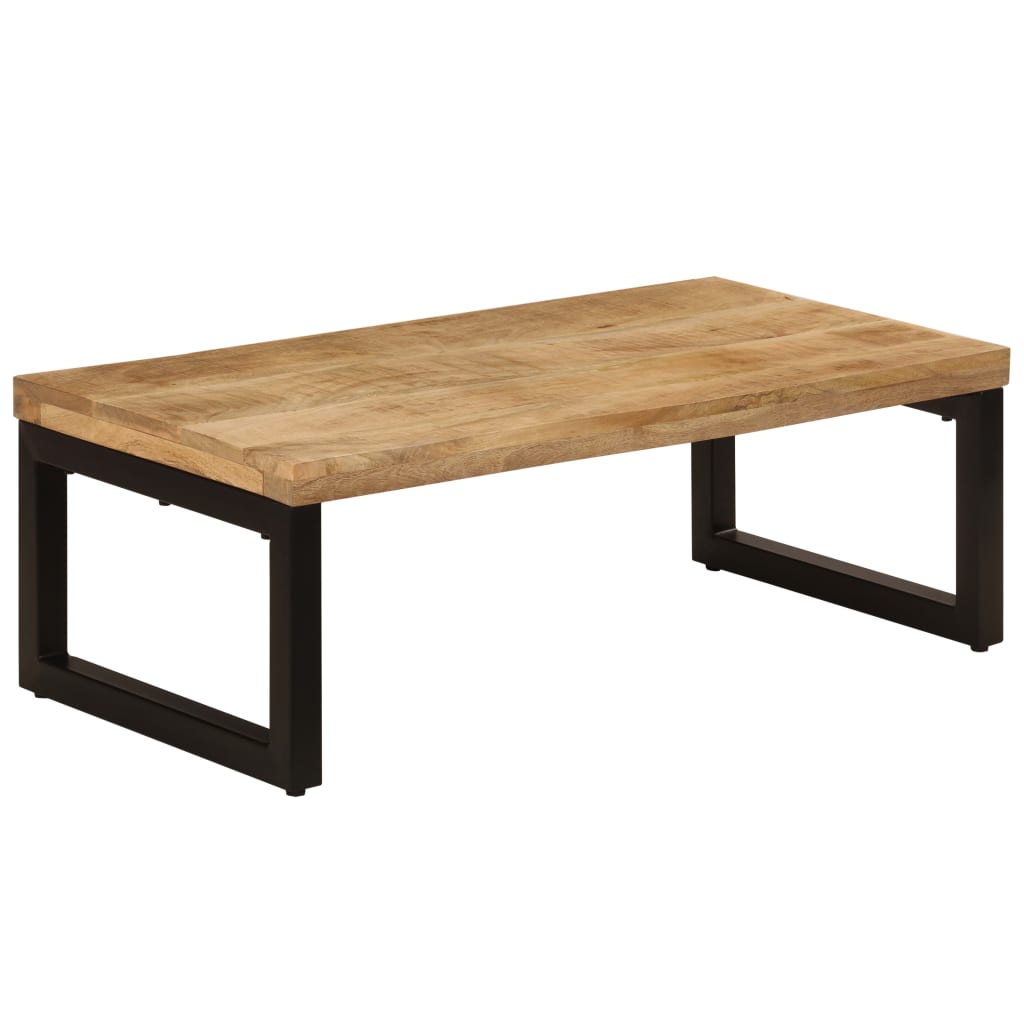 Table basse 100x50x35 cm Bois de manguier solide et acier - XIOS