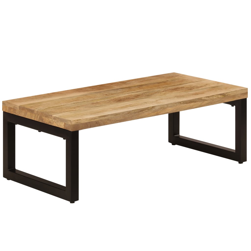 Table basse 100x50x35 cm Bois de manguier solide et acier - XIOS