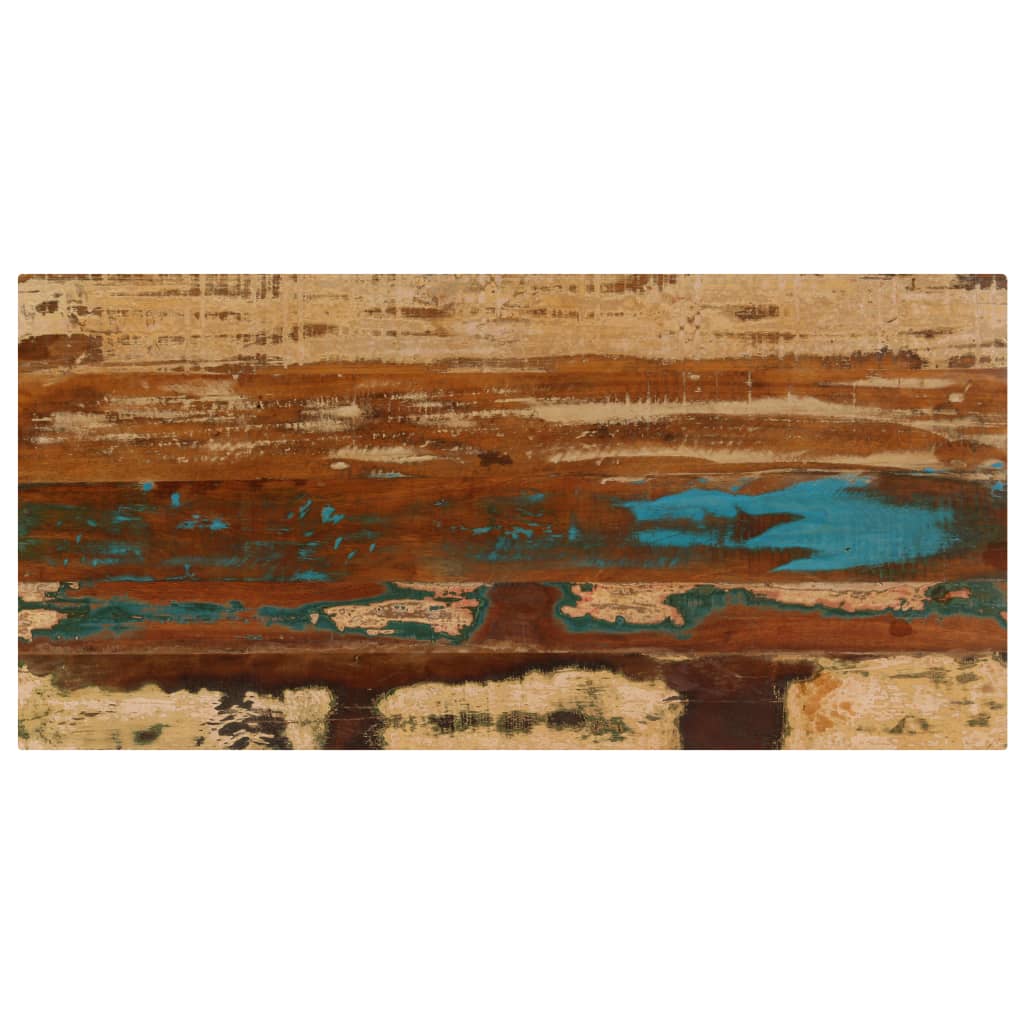 Table basse 100x50x35 cm Bois de récupération solide et acier - XIOS