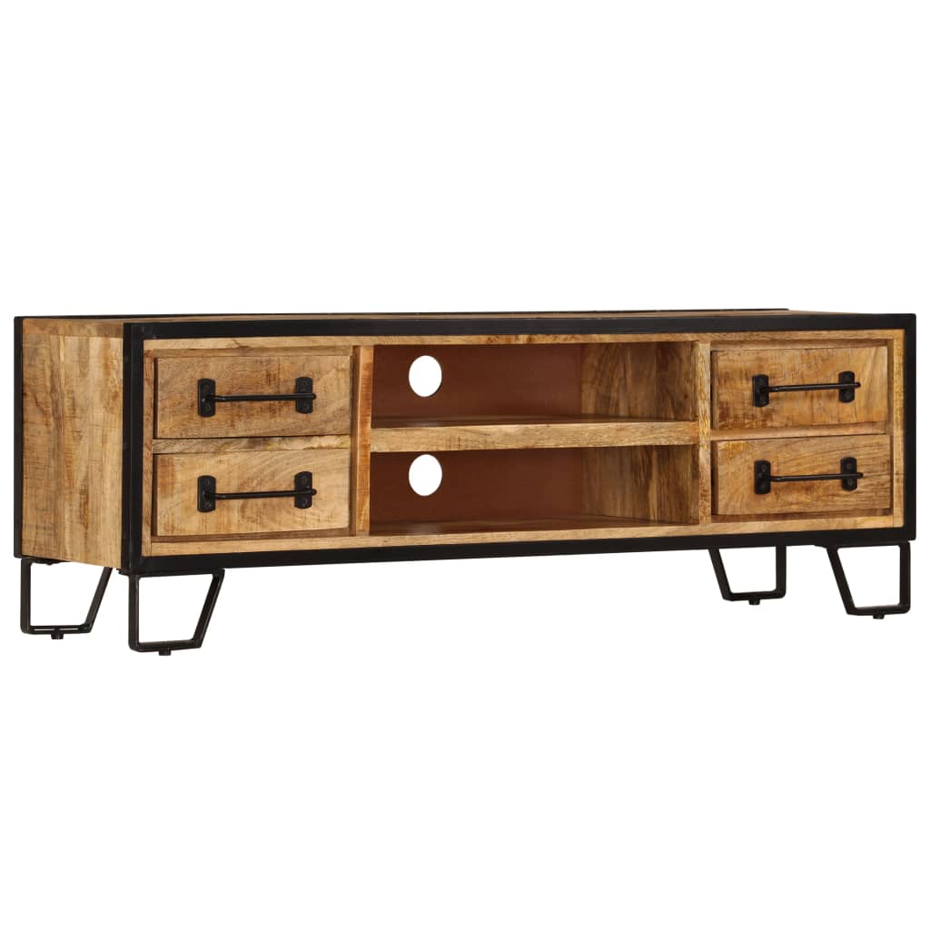 Meuble TV avec tiroirs 120x30x40 cm Bois massif de manguier - XIOS