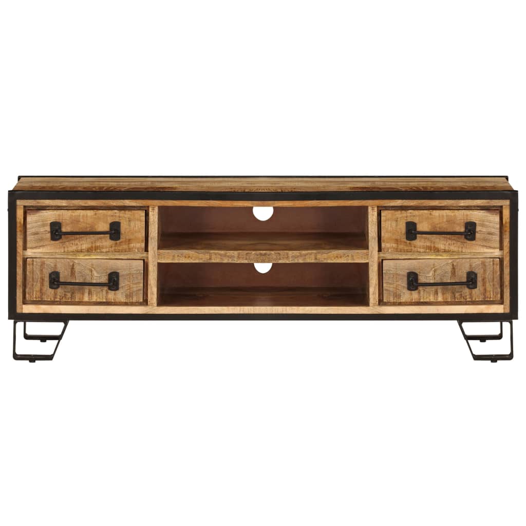 Meuble TV avec tiroirs 120x30x40 cm Bois massif de manguier - XIOS