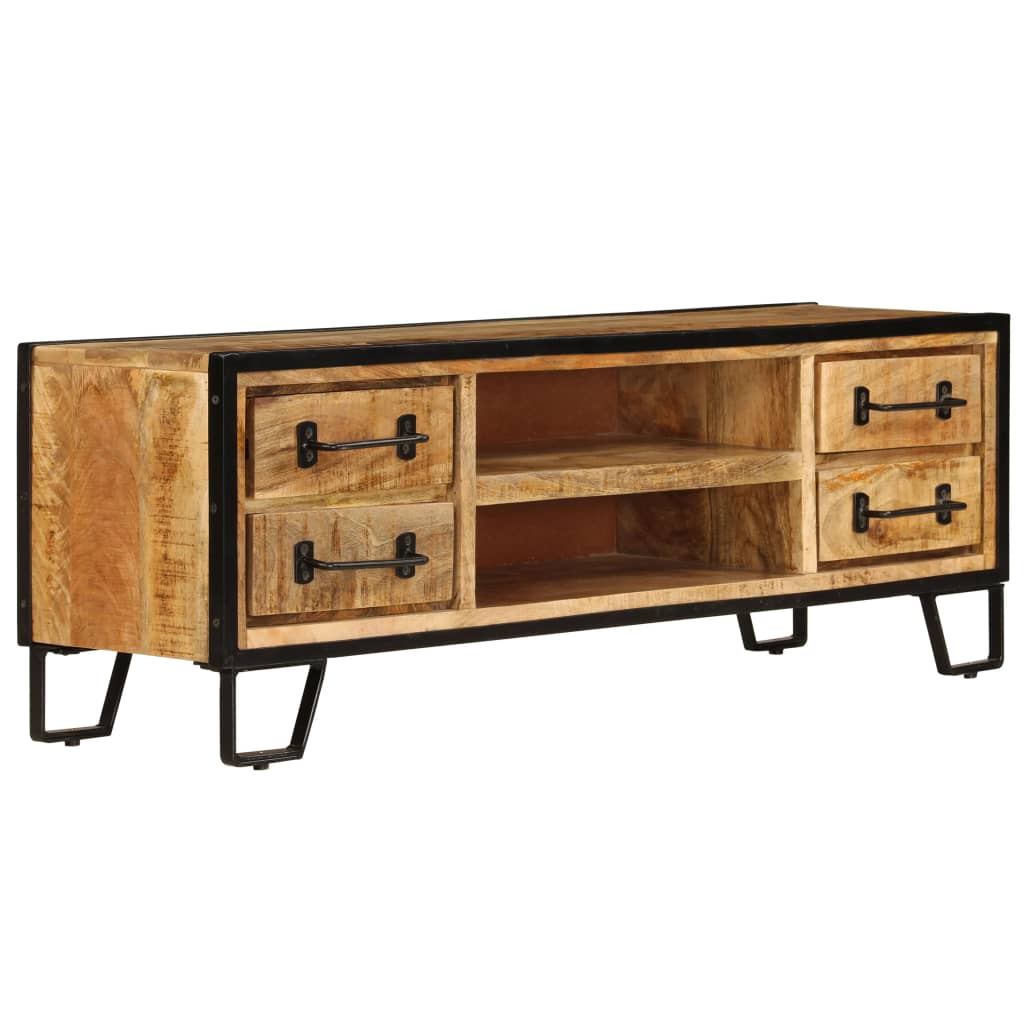 Meuble TV avec tiroirs 120x30x40 cm Bois massif de manguier - XIOS