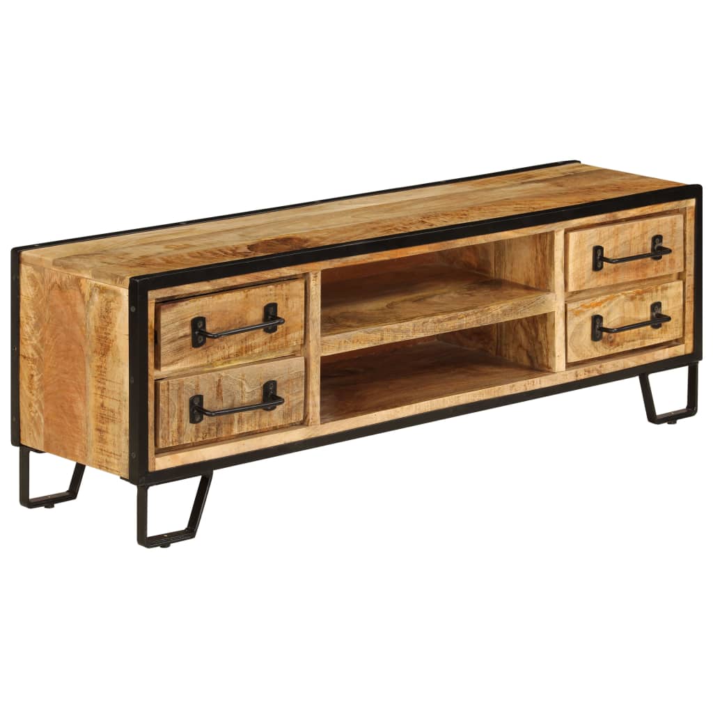 Meuble TV avec tiroirs 120x30x40 cm Bois massif de manguier - XIOS