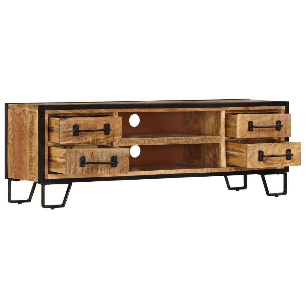 Meuble TV avec tiroirs 120x30x40 cm Bois massif de manguier - XIOS