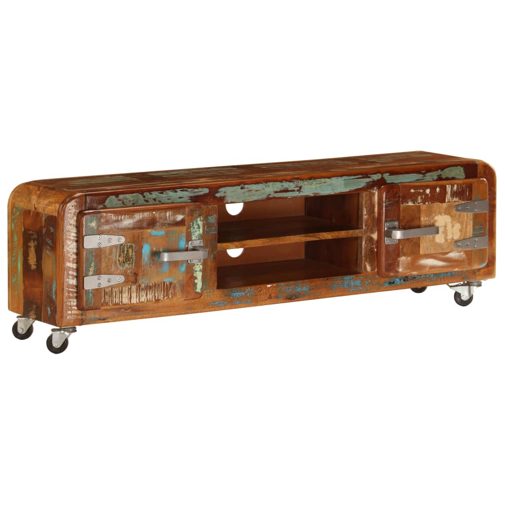 Meuble TV 120x30x36 cm Bois de récupération massif - XIOS