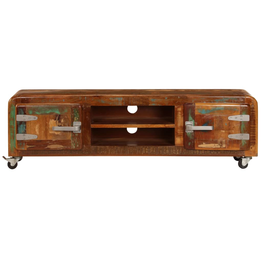 Meuble TV 120x30x36 cm Bois de récupération massif - XIOS