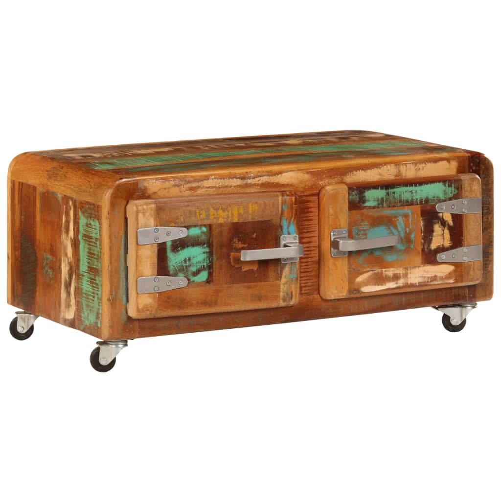 Table basse 85x55x40 cm Bois de récupération massif - XIOS