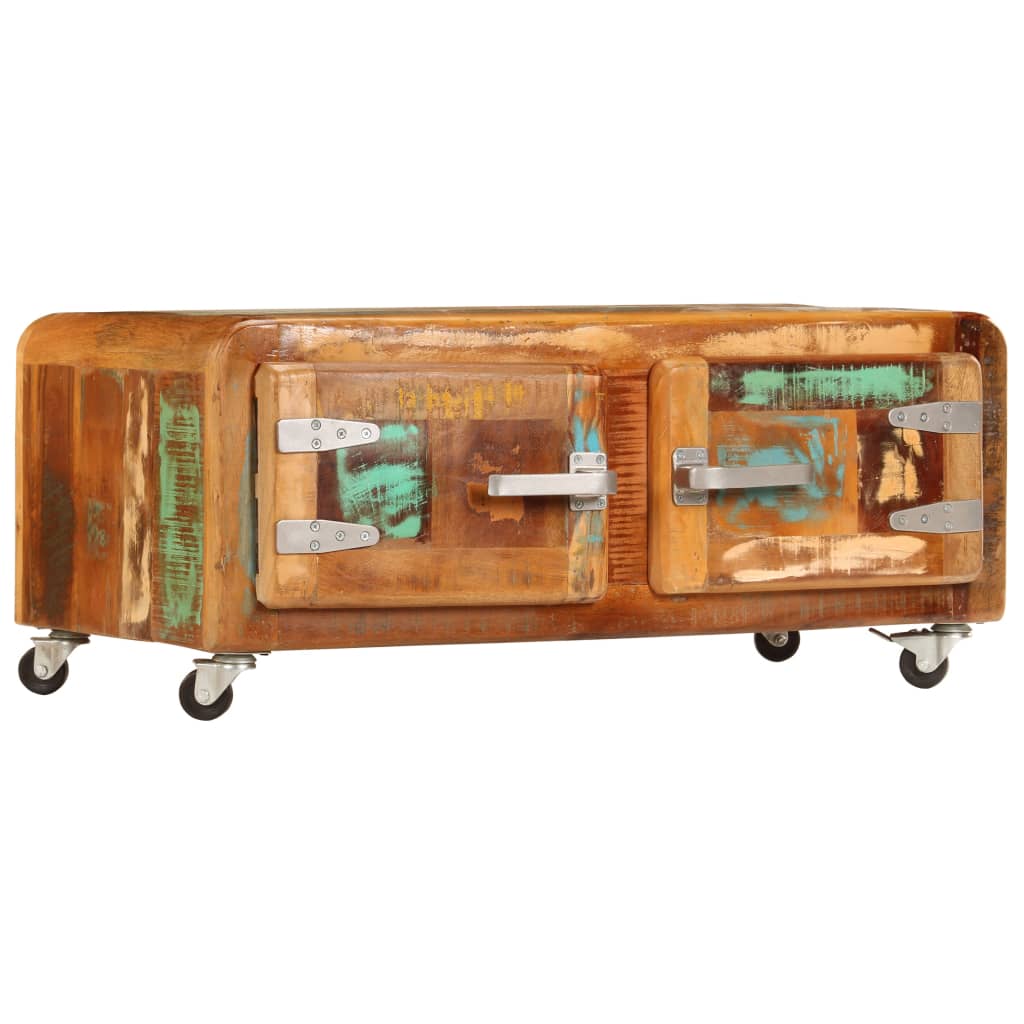 Table basse 85x55x40 cm Bois de récupération massif - XIOS