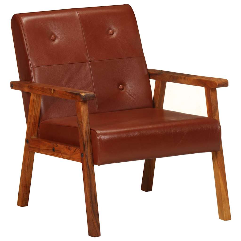Fauteuil marron cuir véritable - XIOS