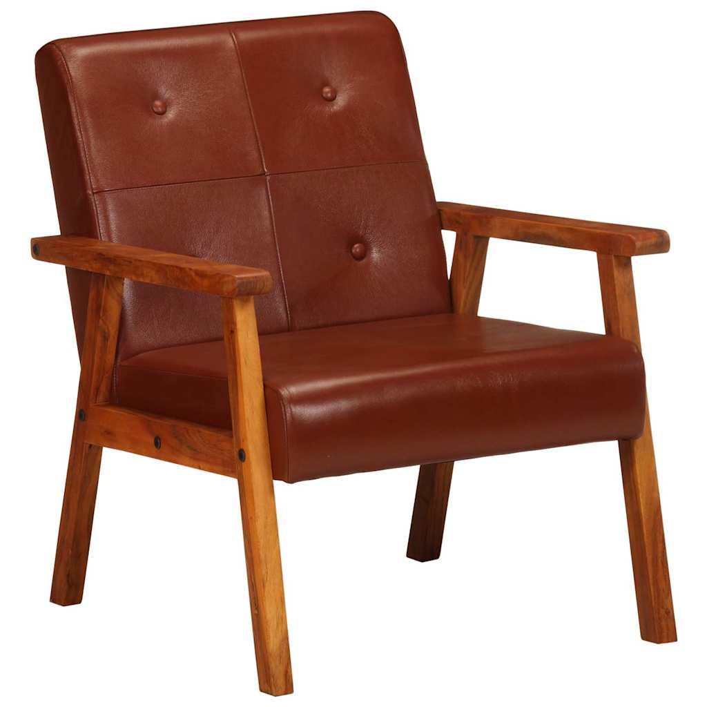 Fauteuil marron cuir véritable - XIOS