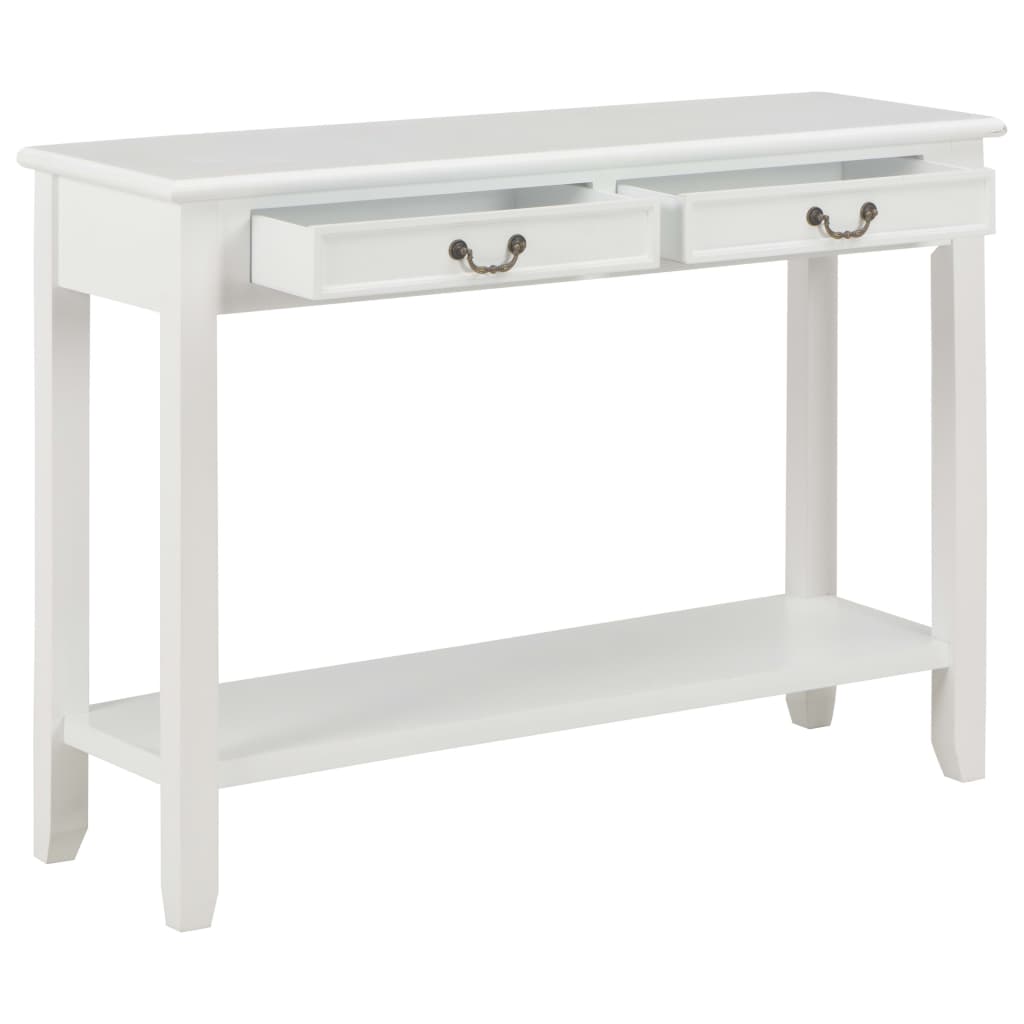 Table console Blanc 110x35x80 cm Bois Tables d'appoint vidaXL