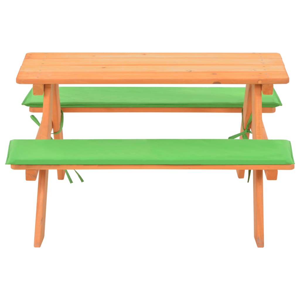 Table de pique-nique pour enfants avec bancs 89x79x50 cm Sapin - XIOS