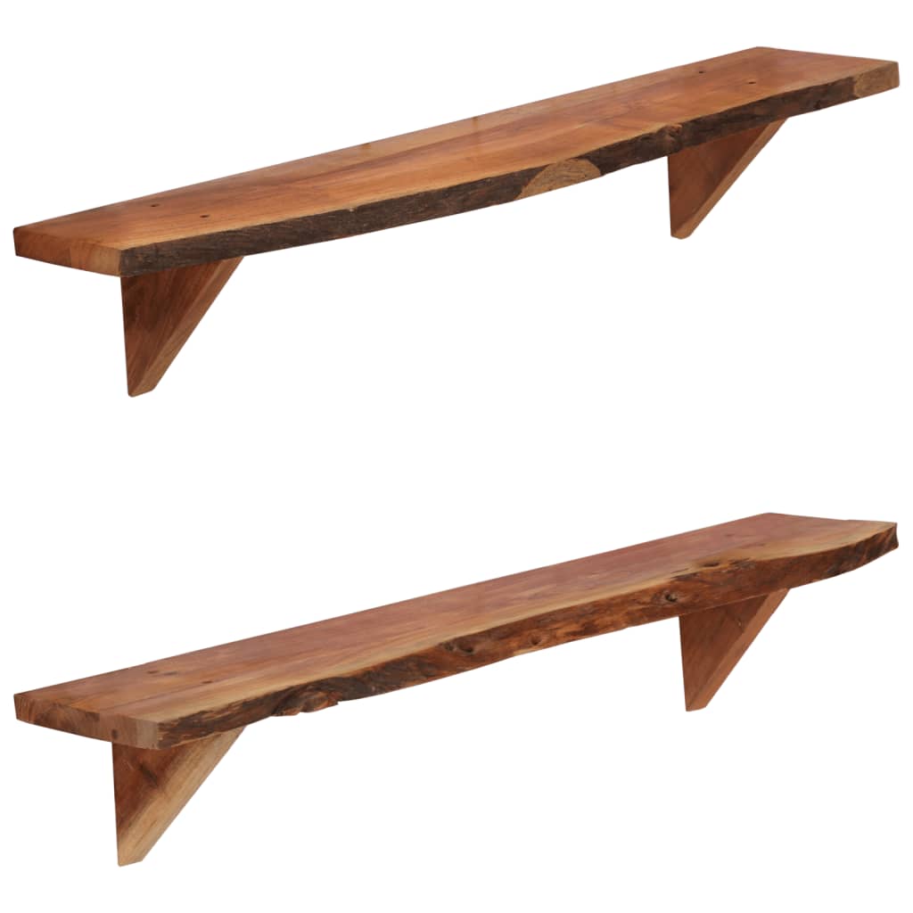 Étagères murales 2 pcs 90x20x18 cm Bois d'acacia massif - XIOS