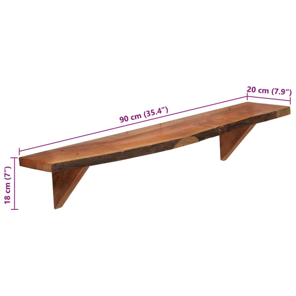Étagères murales 2 pcs 90x20x18 cm Bois d'acacia massif - XIOS