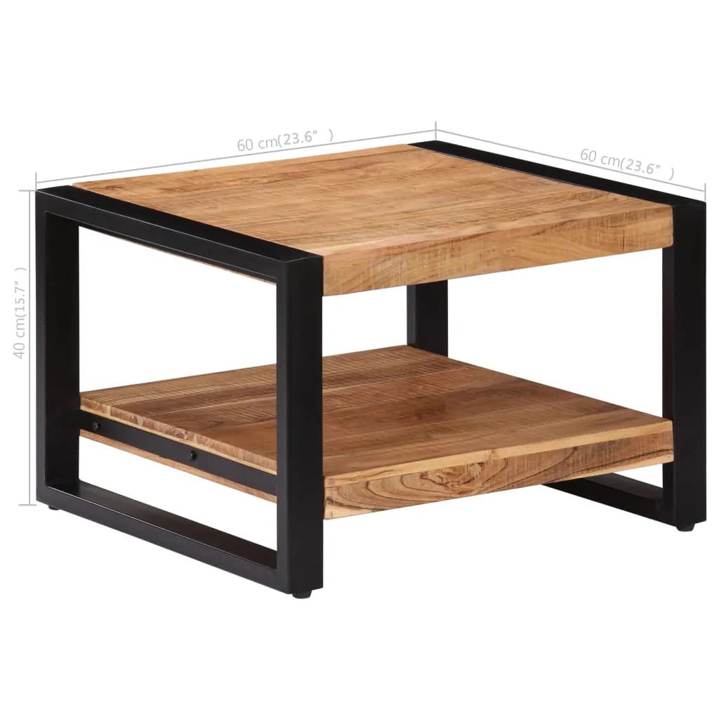 Table basse 60x60x40 cm Bois d'acacia massif - XIOS