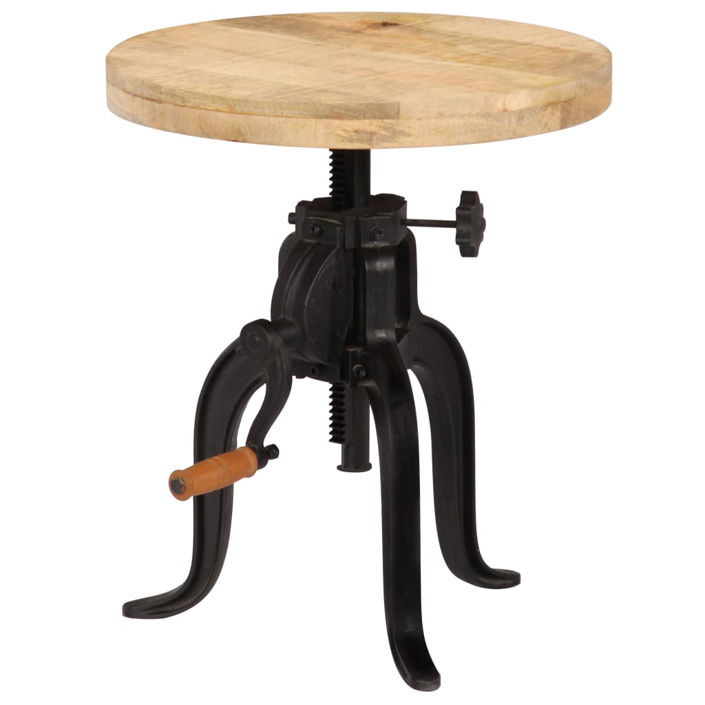 Table d'appoint 45x (45-62) cm Bois de manguier massif et fonte - XIOS