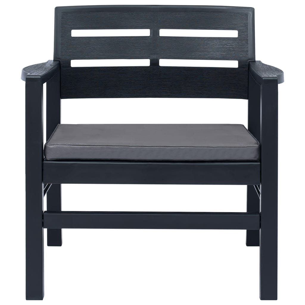 Salon de jardin 3 pcs Plastique Anthracite - XIOS