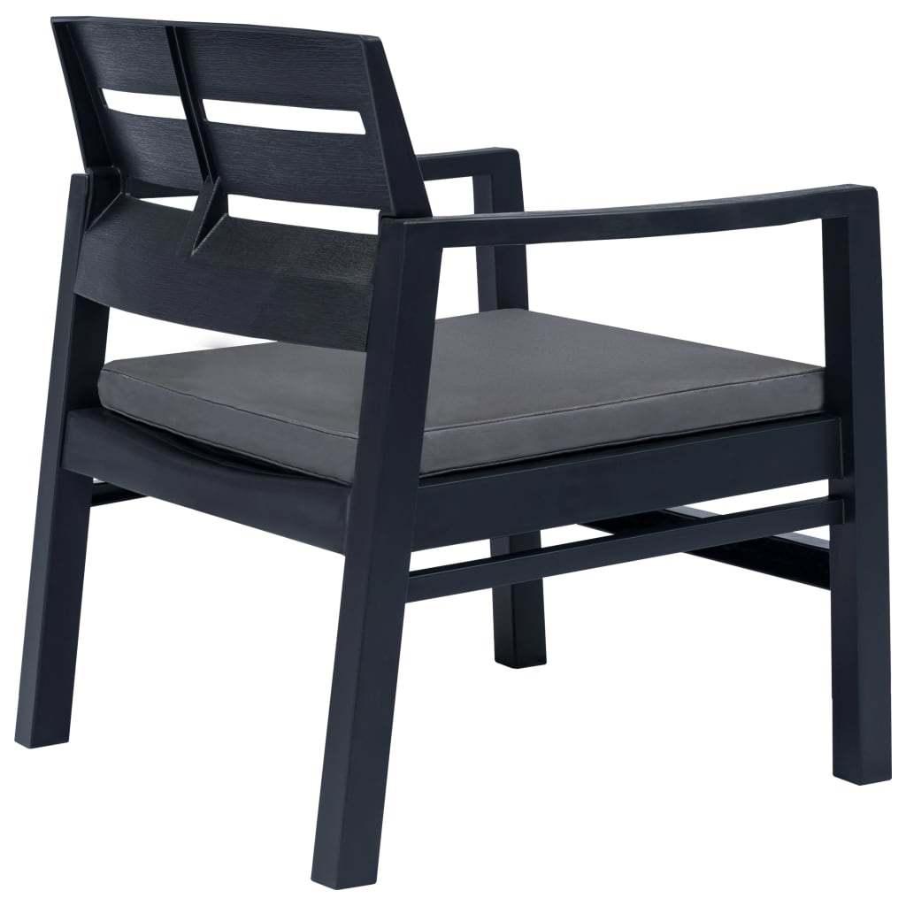Salon de jardin 3 pcs Plastique Anthracite - XIOS