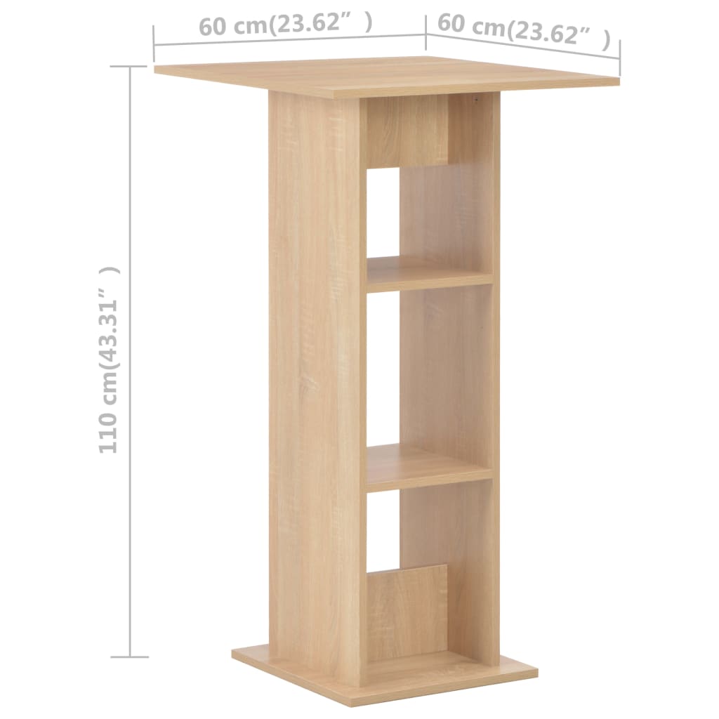 Table de bar Chêne 60x60x110 cm - XIOS