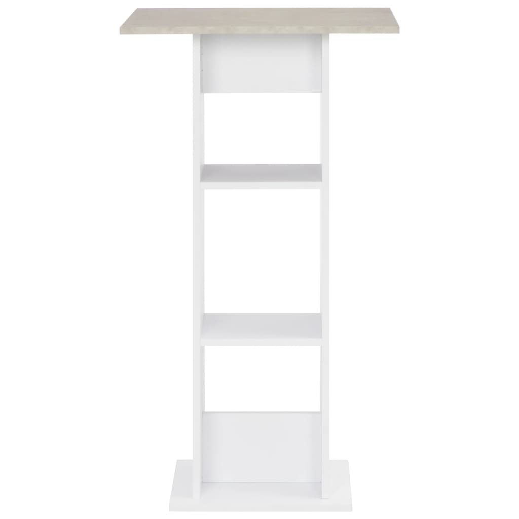 Table de bar Blanc et béton 60x60x110 cm - XIOS