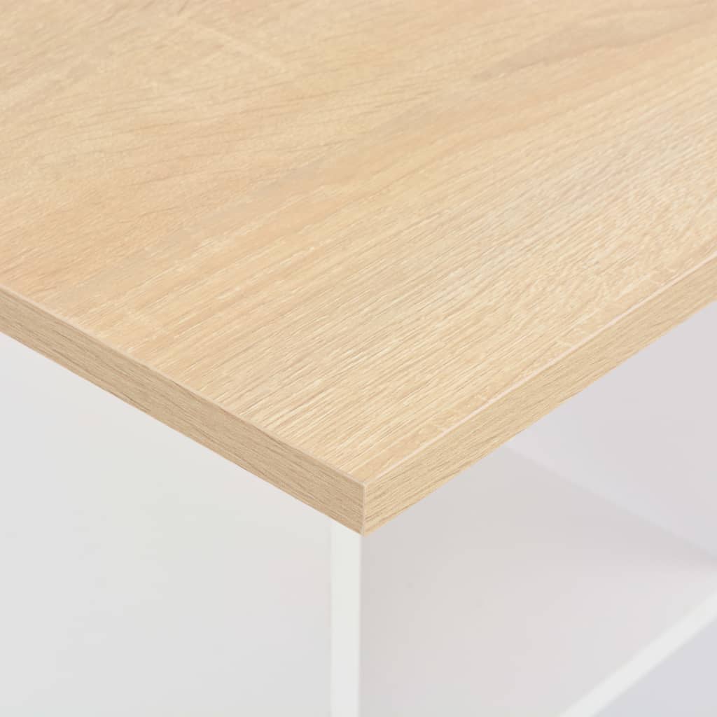 Table de bar Blanc et chêne Sonoma 60x60x110 cm - XIOS