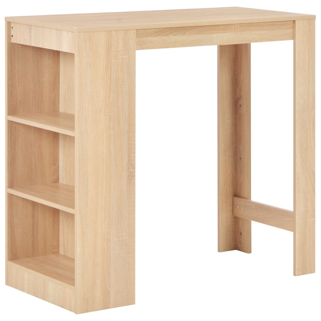 Table de bar avec étagère Chêne 110x50x103 cm - XIOS
