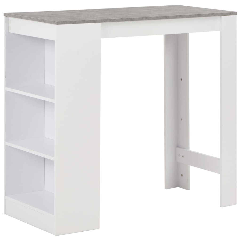 Table de bar avec étagère Blanc 110x50x103 cm - XIOS