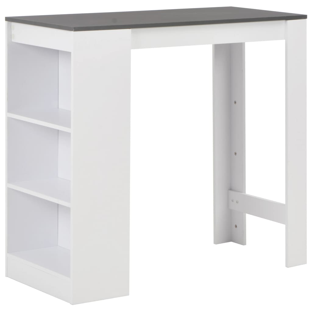 Table de bar avec étagère Blanc 110x50x103 cm - XIOS