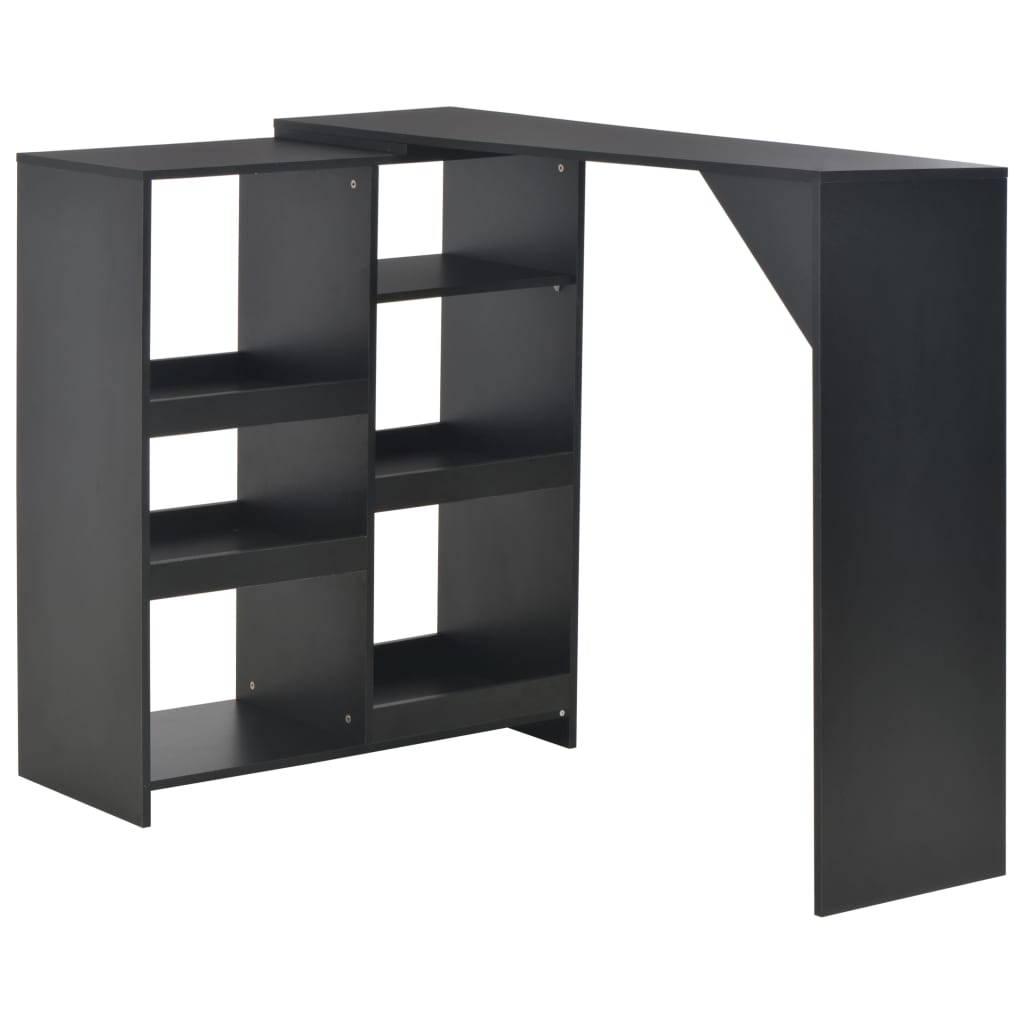 Table de bar avec tablette amovible Noir 138x39x110 cm - XIOS