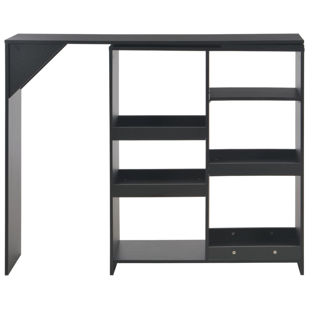 Table de bar avec tablette amovible Noir 138x39x110 cm - XIOS