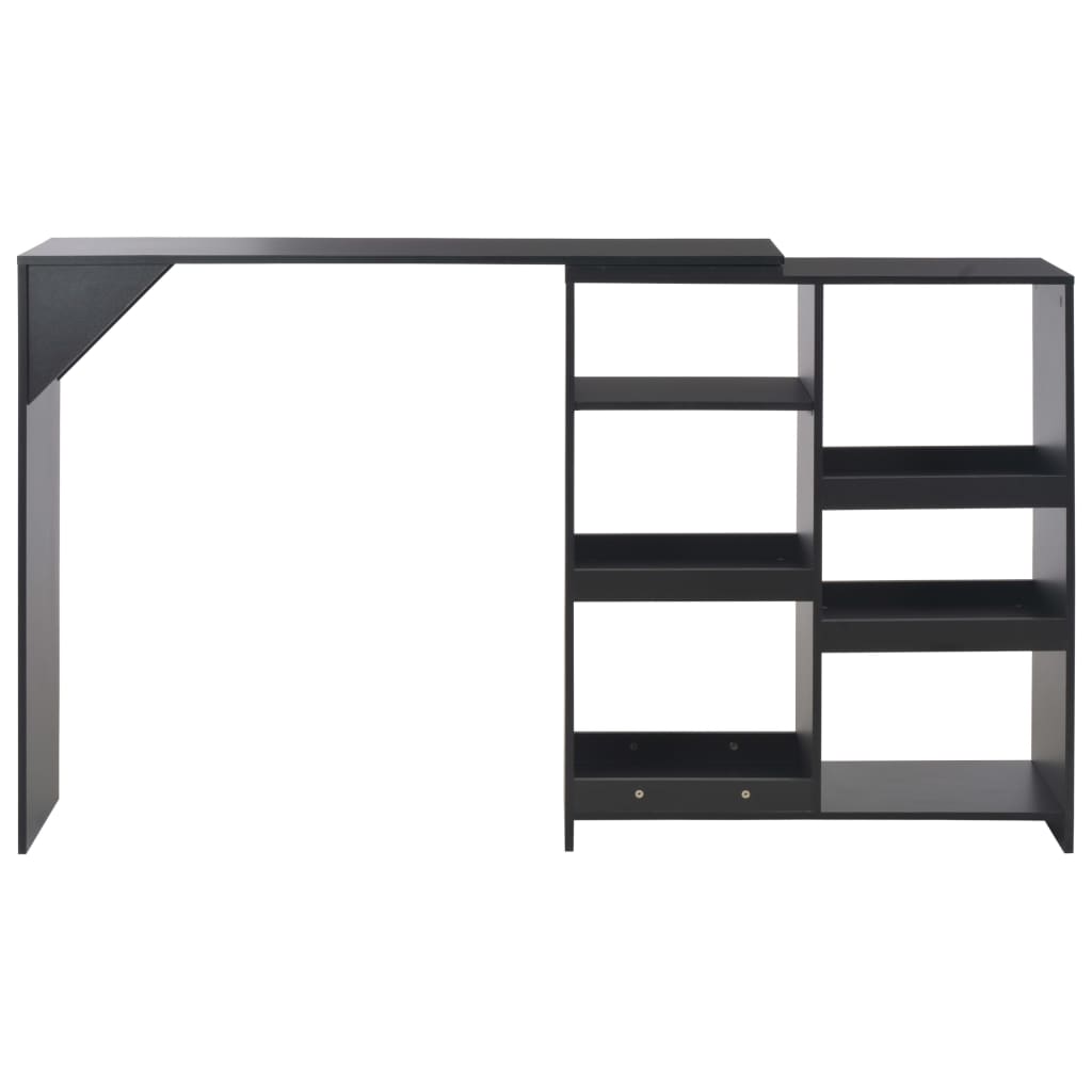 Table de bar avec tablette amovible Noir 138x39x110 cm - XIOS
