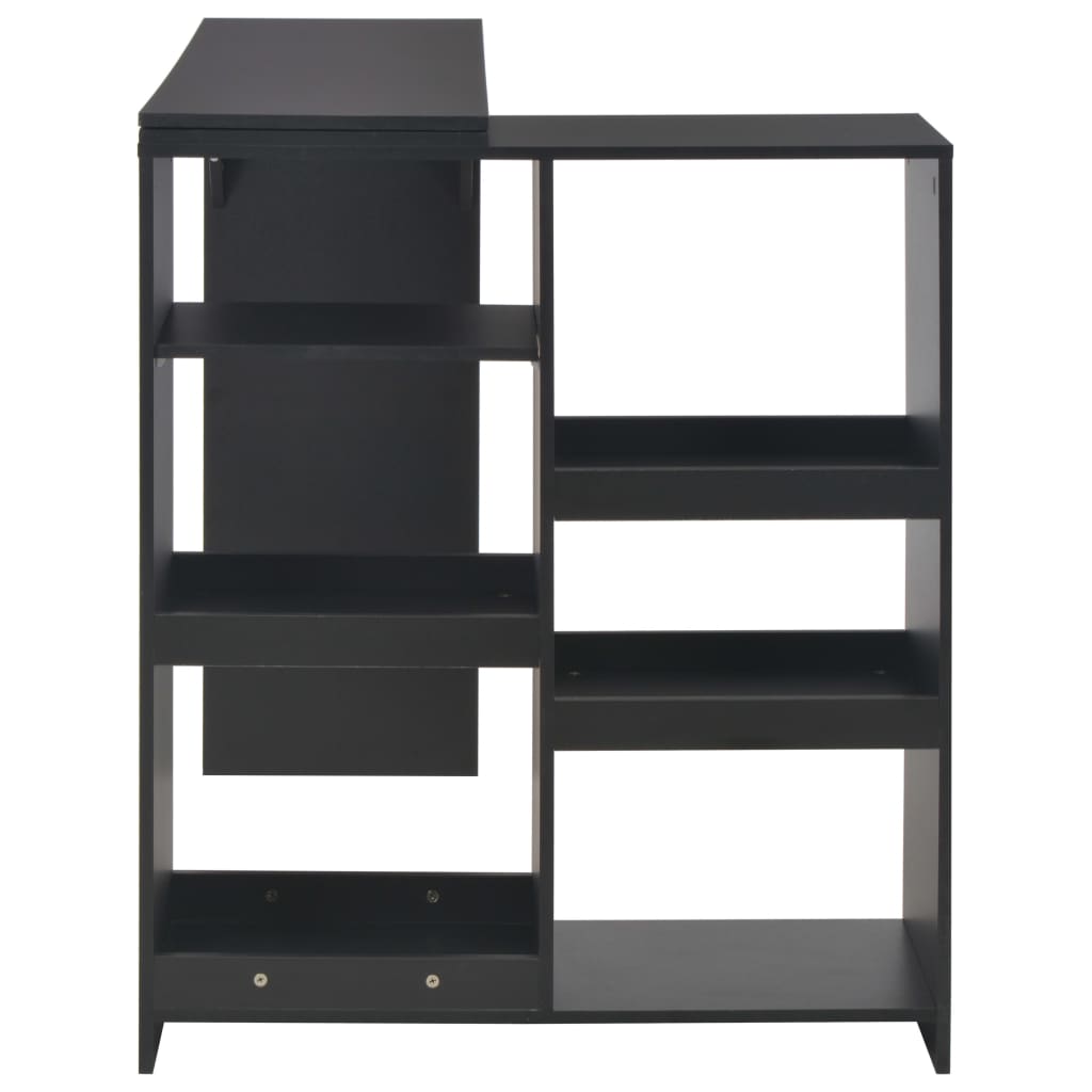 Table de bar avec tablette amovible Noir 138x39x110 cm - XIOS