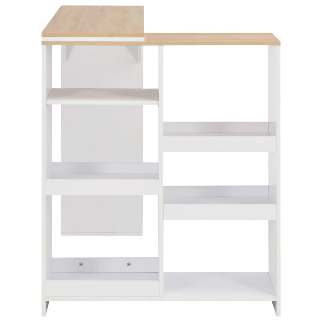 Table de bar avec tablette amovible Blanc 138x39x110 cm - XIOS