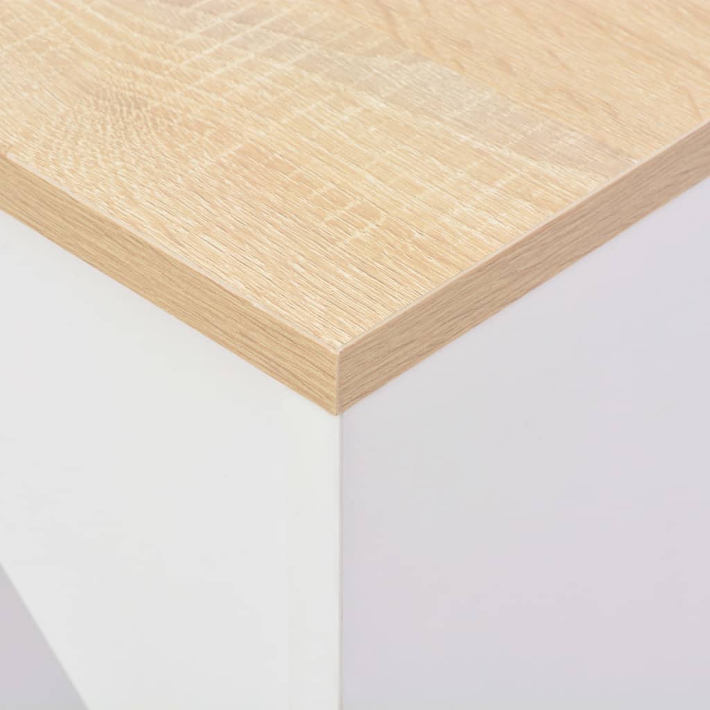 Table de bar avec tablette amovible Blanc 138x39x110 cm - XIOS