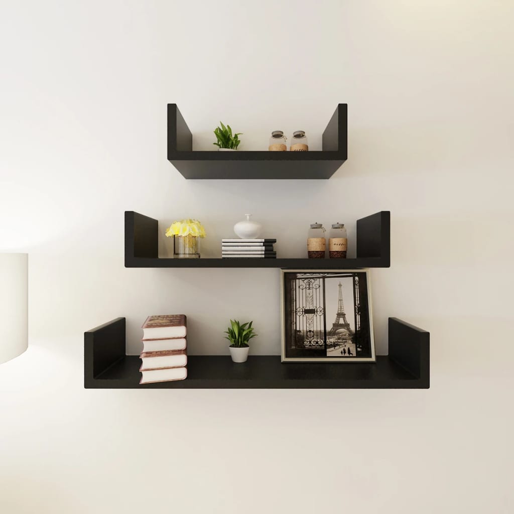 Étagères murales 6 pcs Noir - XIOS