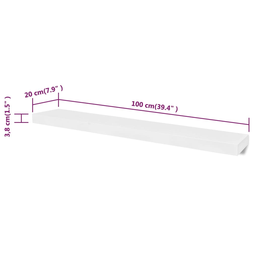 Étagères murales 4 pcs Blanc 100 cm - XIOS