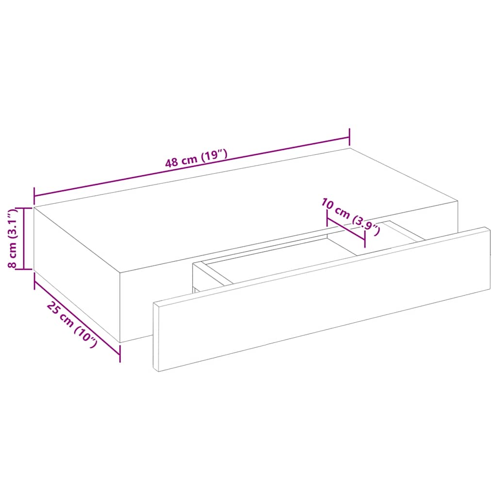 Étagères murales avec tiroirs 2 pcs Blanc 48 cm - XIOS