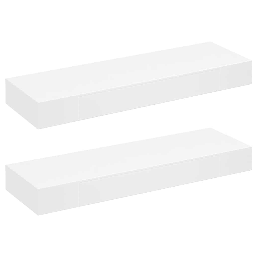 Étagères murales avec tiroirs 2 pcs Blanc 80 cm - XIOS