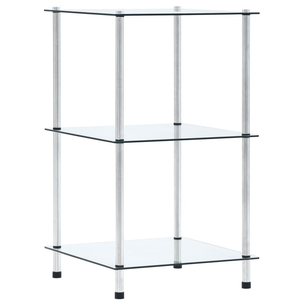 Étagère 3 niveaux Transparent 40x40x67 cm Verre trempé Bibliothèques vidaXL