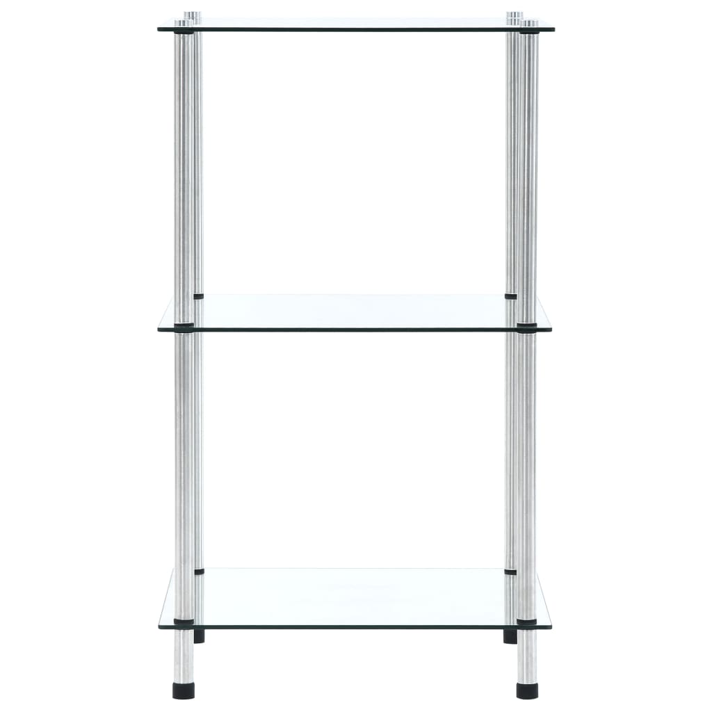 Étagère 3 niveaux Transparent 40x40x67 cm Verre trempé Bibliothèques vidaXL
