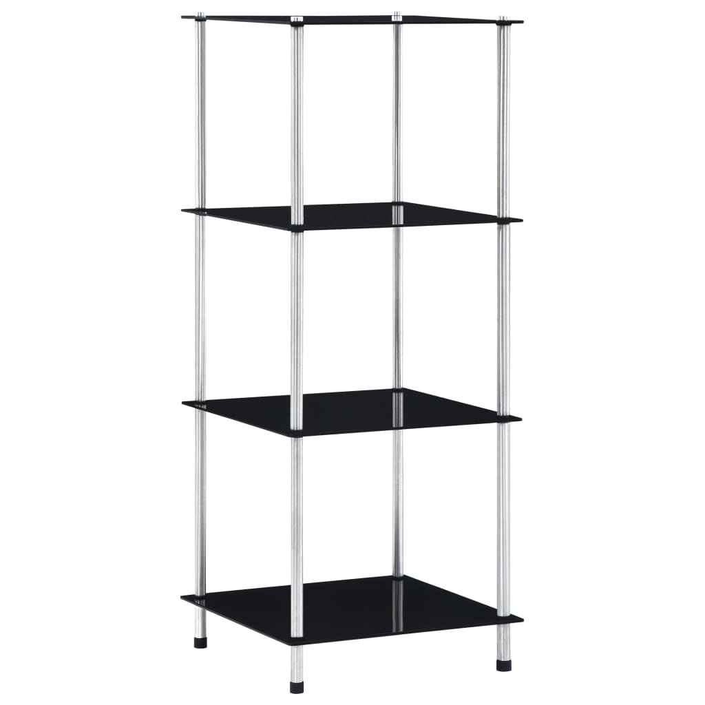 Étagère 4 niveaux Noir 40x40x100 cm Verre trempé Bibliothèques vidaXL