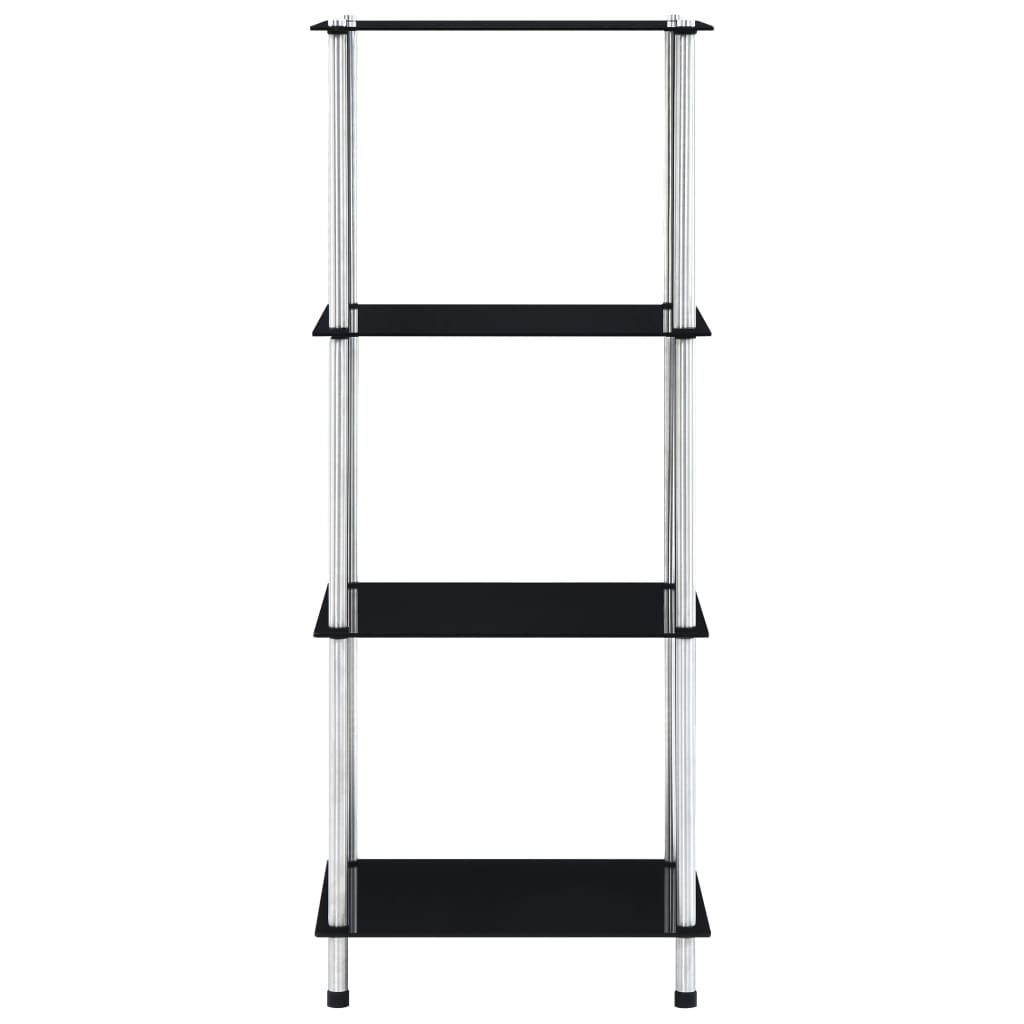 Étagère 4 niveaux Noir 40x40x100 cm Verre trempé Bibliothèques vidaXL