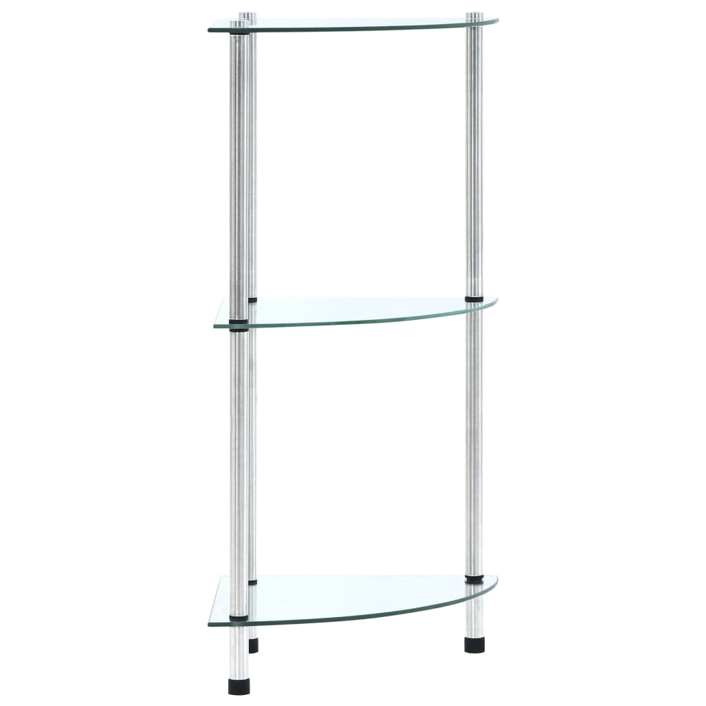 Étagère 3 niveaux Transparent 30x30x67 cm Verre trempé Bibliothèques vidaXL