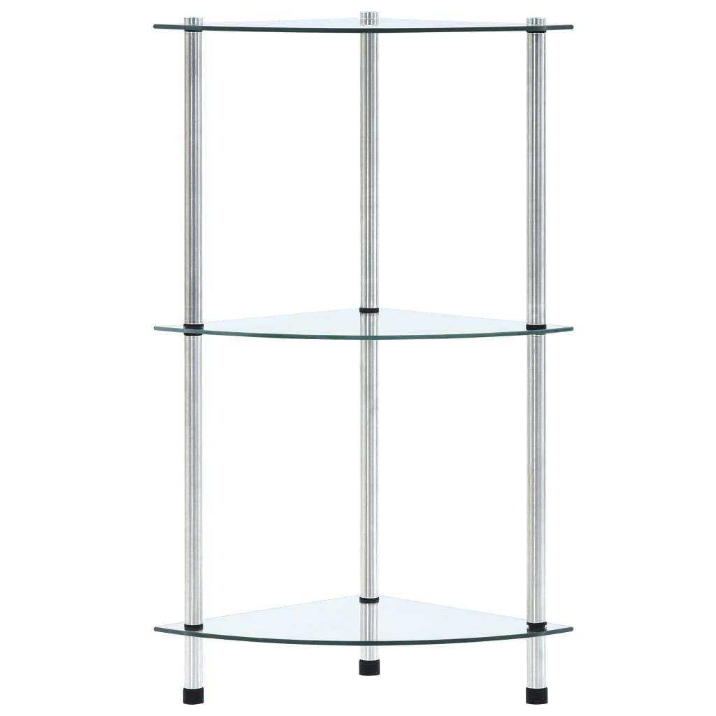 Étagère 3 niveaux Transparent 30x30x67 cm Verre trempé Bibliothèques vidaXL